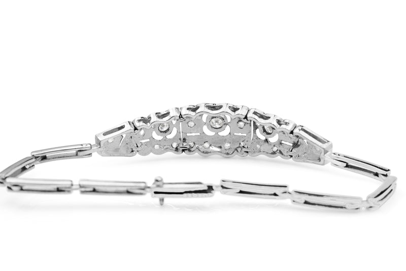 Platinum and 18ct White Gold Art Deco Diamond Bracelet