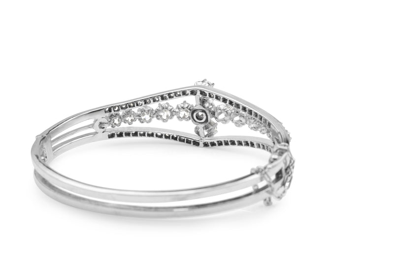 14ct White Gold Diamond Bangle