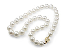 10 - 12mm South Sea Pearl Necklace on 14ct Yellow Gold Diamond Clasp