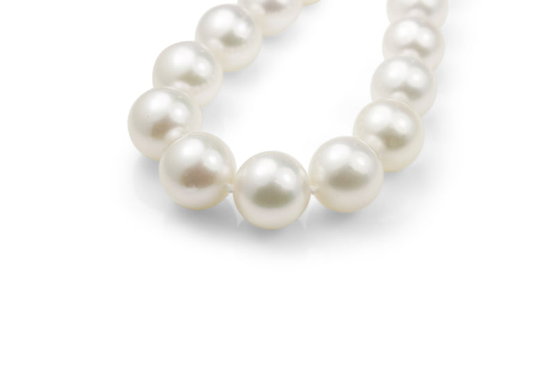 10 - 12mm South Sea Pearl Necklace on 14ct Yellow Gold Diamond Clasp