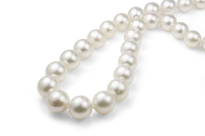 10 - 12mm South Sea Pearl Necklace on 14ct Yellow Gold Diamond Clasp