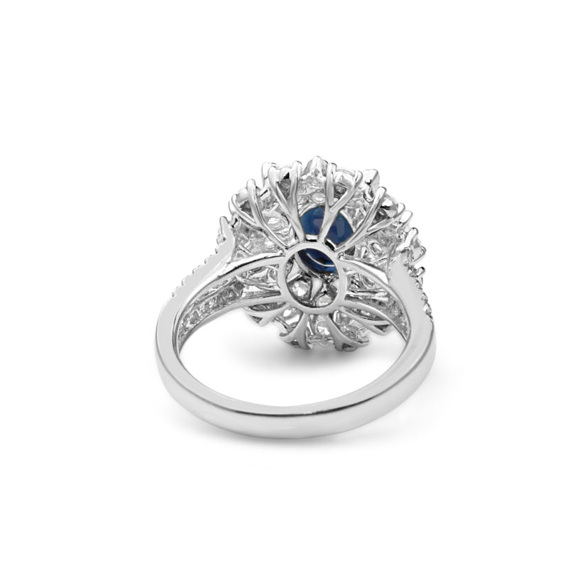 18ct White Gold Sapphire and Diamond Ring