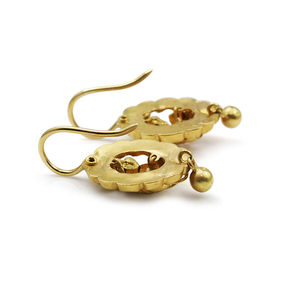 18ct Yellow Gold Antique Drop Earrings