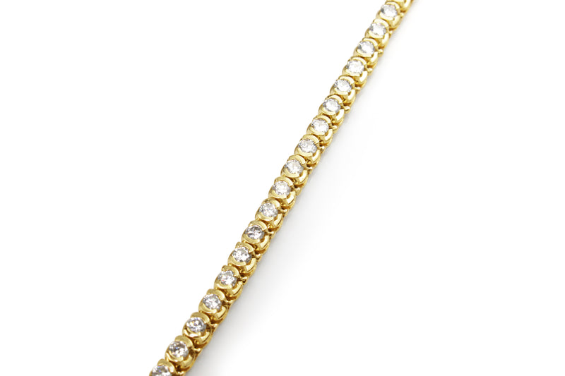 14ct Yellow Gold Diamond Tennis Bracelet