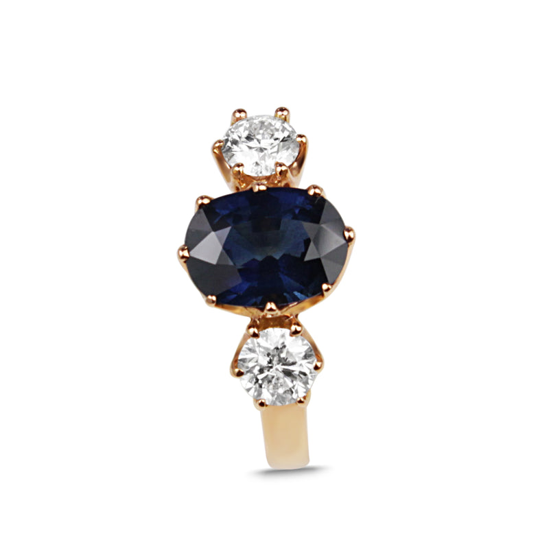 18ct Rose Gold Sapphire and Diamond Ring