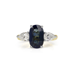 18ct Yellow and White Gold Sapphire and Diamond Ring