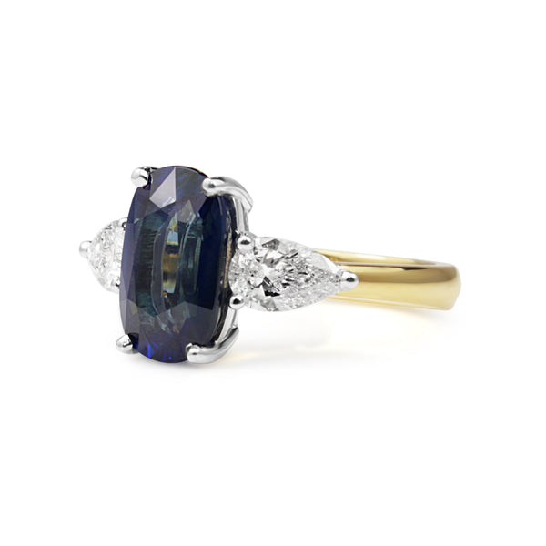 18ct Yellow and White Gold Sapphire and Diamond Ring