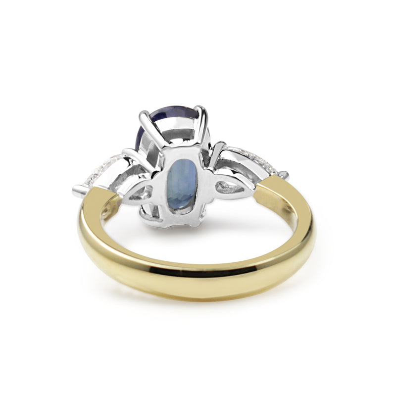 18ct Yellow and White Gold Sapphire and Diamond Ring