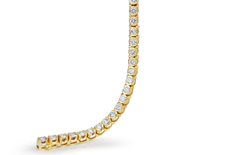 14ct Yellow Gold Diamond Tennis Bracelet