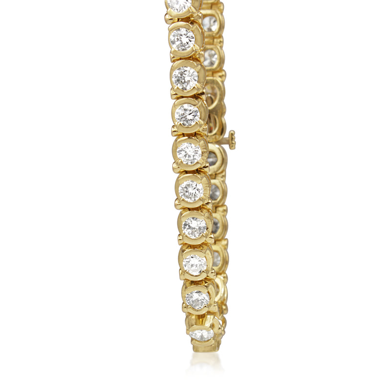 14ct Yellow Gold Diamond Tennis Bracelet