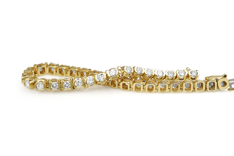 14ct Yellow Gold Diamond Tennis Bracelet