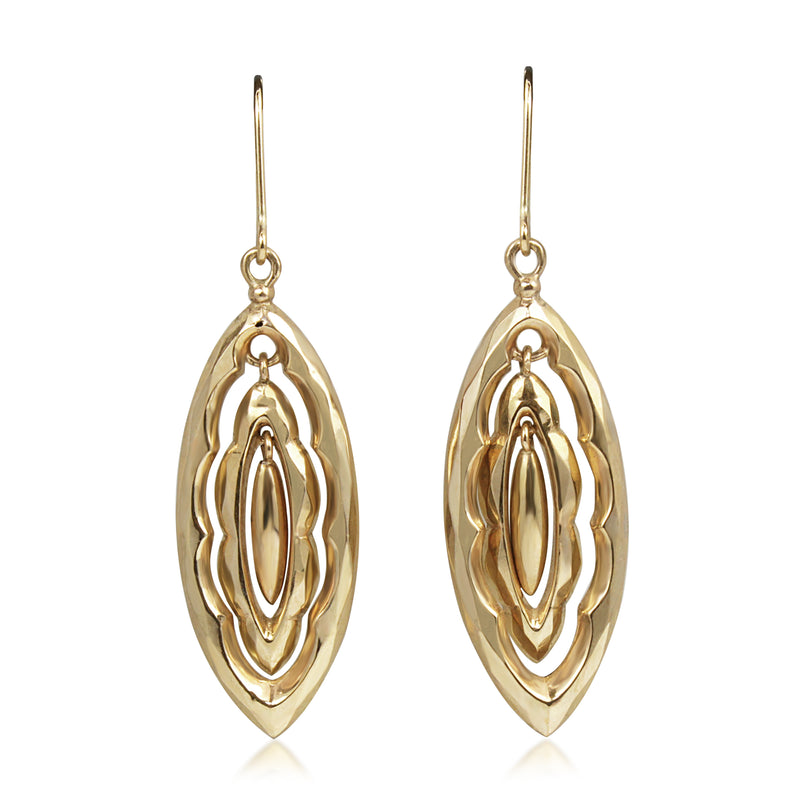 9ct Gold Antique Drop Earrings