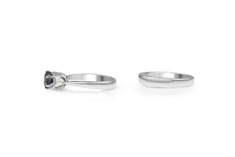 18ct White Gold Sapphire and Diamond Ring Set
