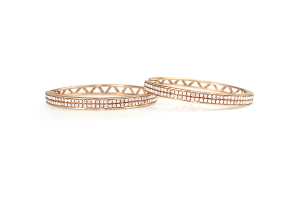 14ct Rose Gold Large Diamond Hoop Earrings