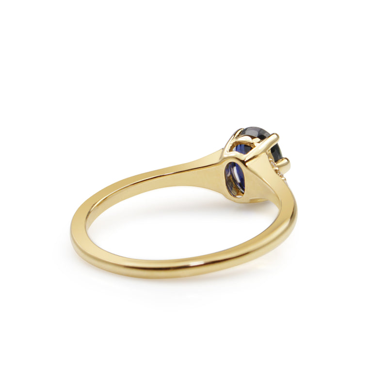 18ct Yellow Gold Sapphire and Diamond Ring