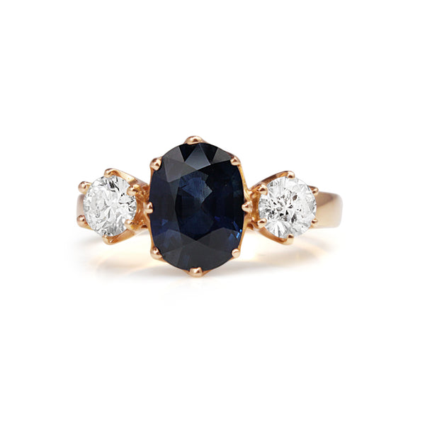 18ct Rose Gold Sapphire and Diamond Ring