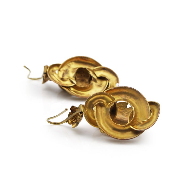 15ct Yellow Gold Antique Georgian Garnet Earrings
