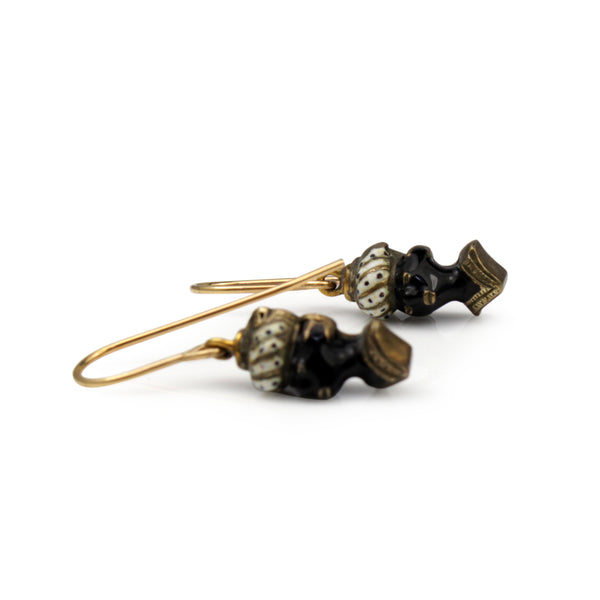 14ct Yellow Gold Victorian Blackamoor Earrings