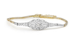 18ct Yellow and White Gold Art Deco Diamond Bracelet