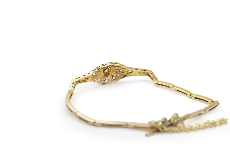 18ct Yellow and White Gold Art Deco Diamond Bracelet