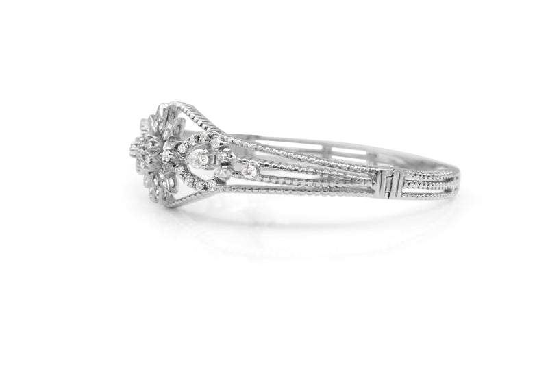 14ct White Gold Vintage Diamond Bangle