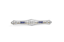 14ct Yellow and White Gold Antique Sapphire and Diamond Brooch