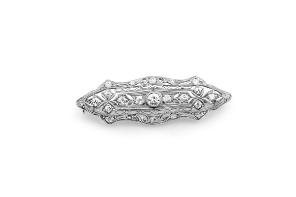 Platinum Art Deco Diamond Brooch