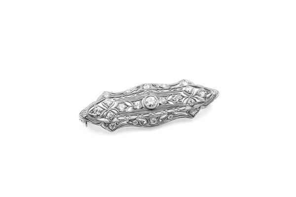 Platinum Art Deco Diamond Brooch