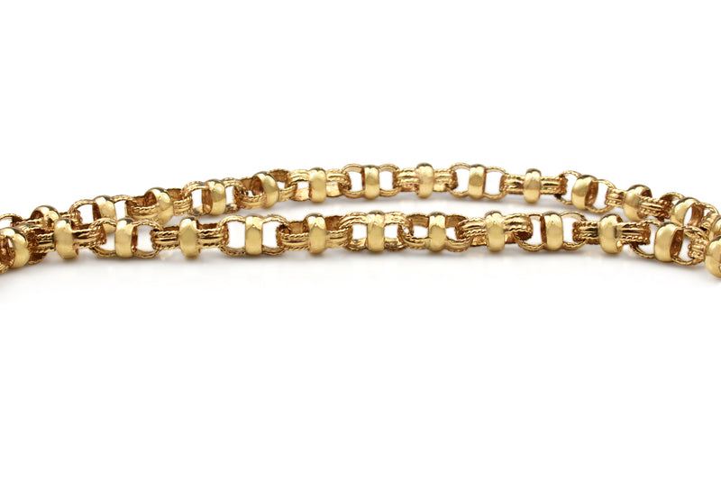 9ct Yellow Gold Fancy Belcher Link Necklace
