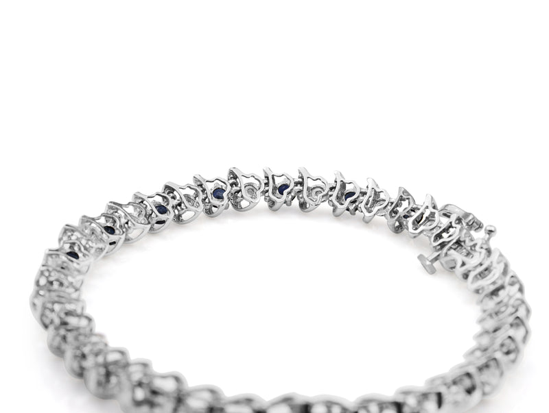 10ct White Gold Sapphire and Diamond Bracelet