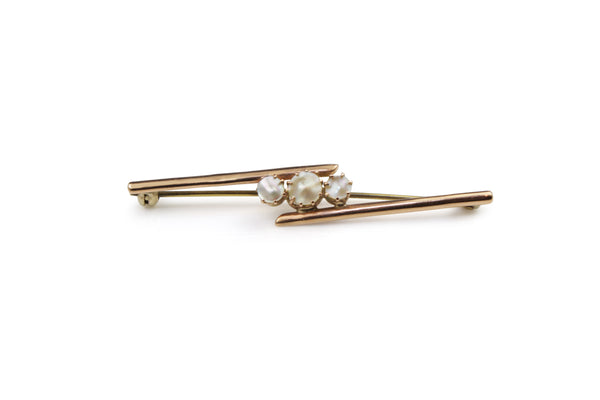 9ct Rose Gold Pearl Brooch