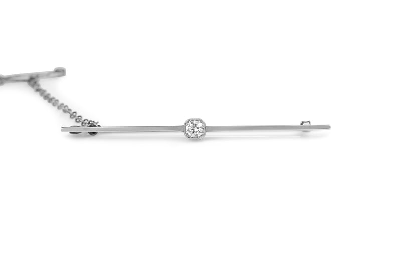 18ct White Gold Diamond Brooch