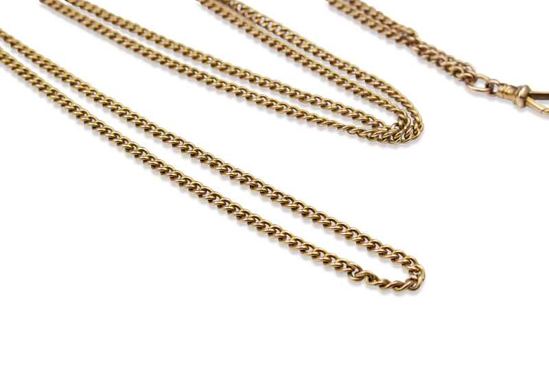 9ct Rose Gold Antique Muff Chain Necklace