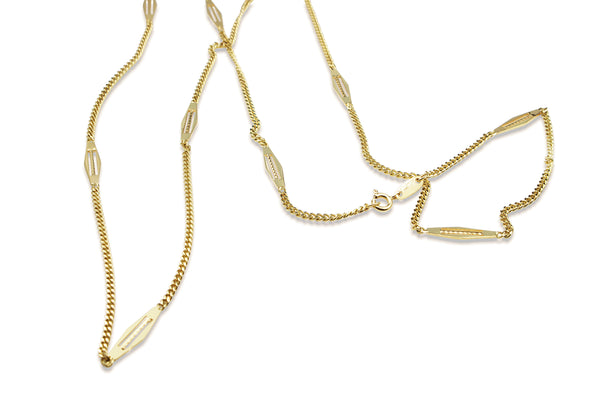 18ct Yellow Gold Fancy Link Chain Necklace