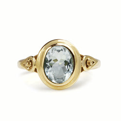 9ct Yellow Gold Aquamarine Ring