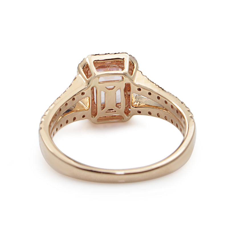 9ct Rose Gold Morganite and Diamond Ring