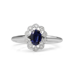 18ct White Gold Sapphire and Diamond Ring