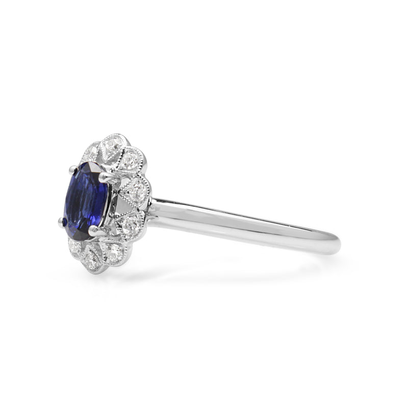 18ct White Gold Sapphire and Diamond Ring