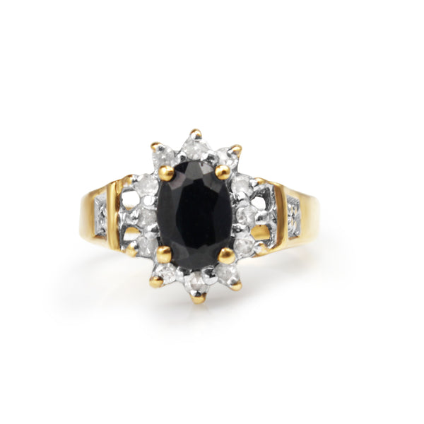 9ct Yellow Gold Sapphire and Diamond Ring