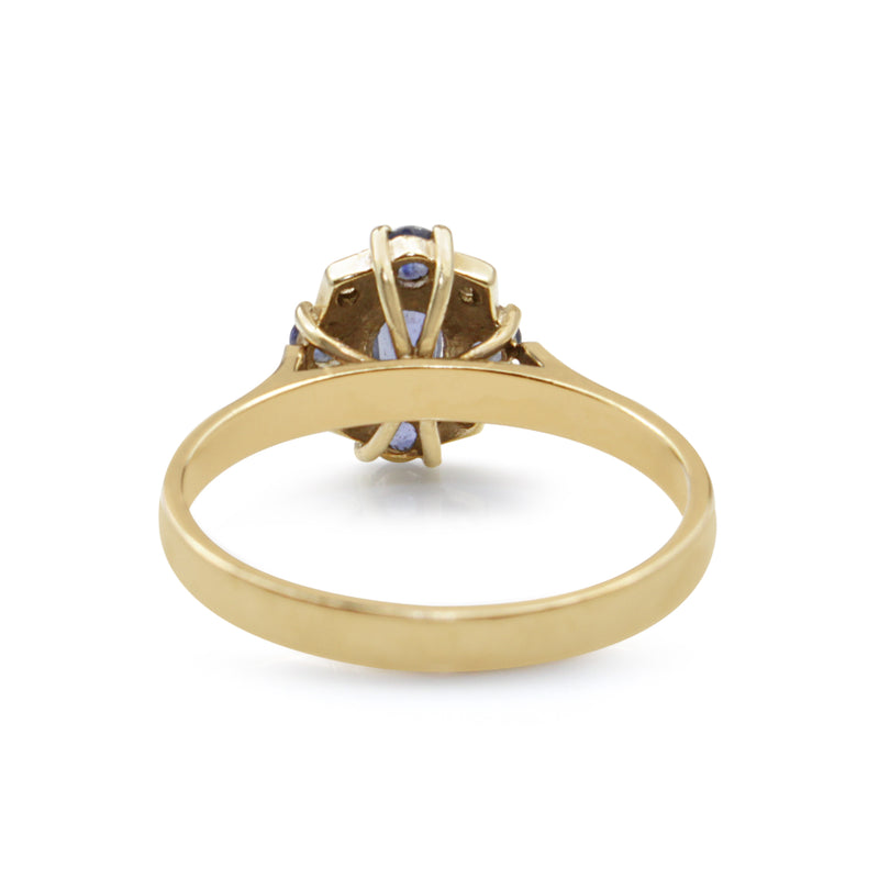 9ct Yellow Gold Sapphire and Diamond Vintage Ring