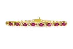 18ct Yellow Gold Ruby and Diamond Bracelet