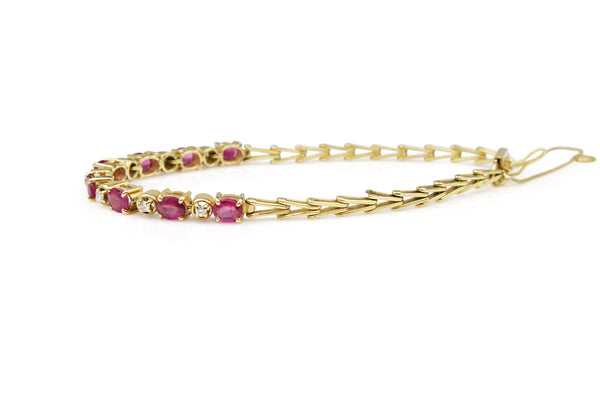 18ct Yellow Gold Ruby and Diamond Bracelet