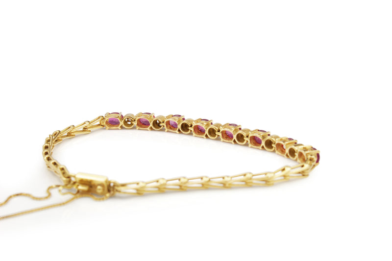 18ct Yellow Gold Ruby and Diamond Bracelet