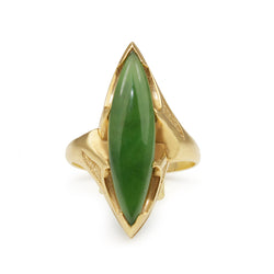 14ct Yellow Gold Vintage Jade Ring