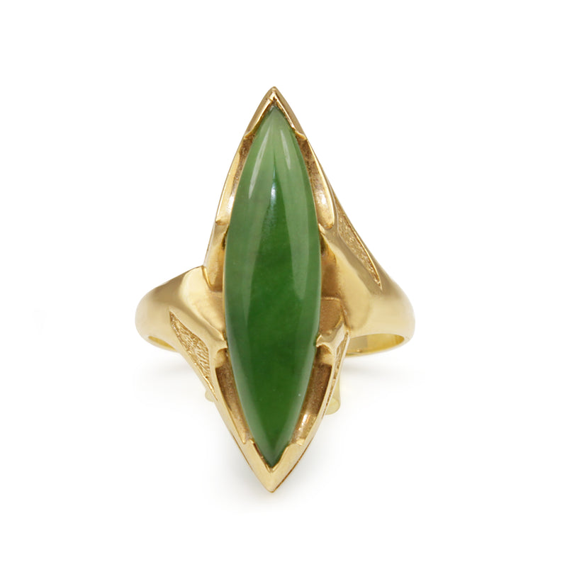 14ct Yellow Gold Vintage Jade Ring