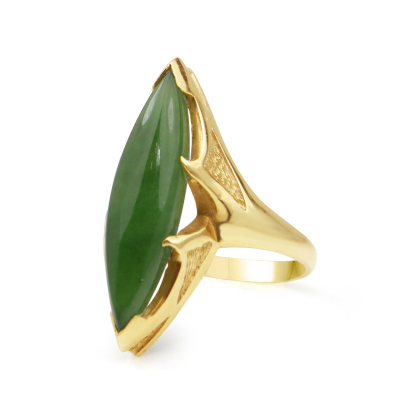 14ct Yellow Gold Vintage Jade Ring