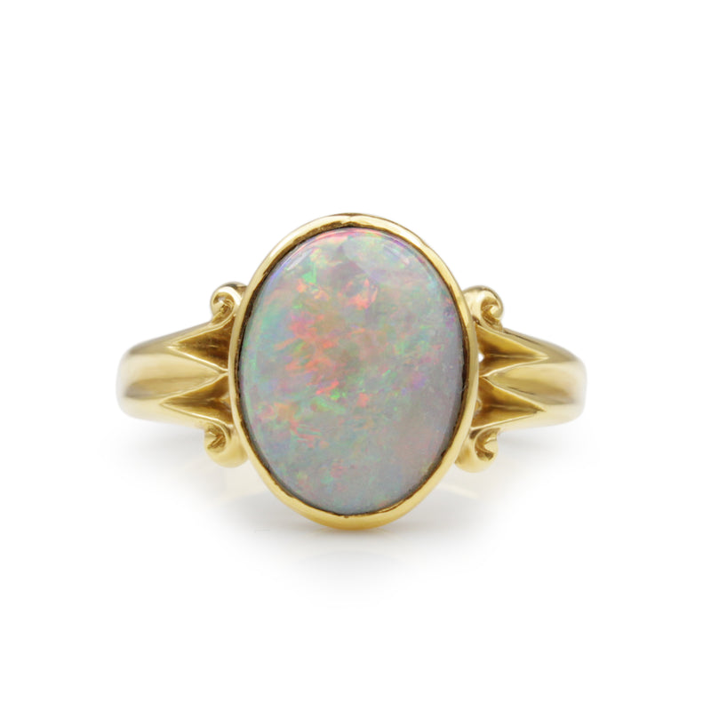 Beryl Lane - Vintage 9ct Gold Colourful Australian Opal Doublet Ring