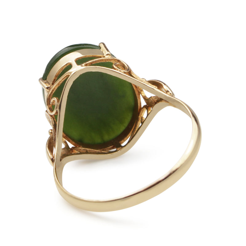 14ct Yellow Gold Vintage Jade Ring