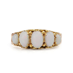 9ct Yellow/Rose Gold Victorian 5 Stone Opal Ring