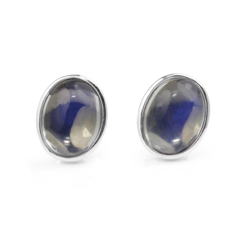 18ct White Gold Moonstone Earrings